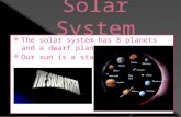 TThe solar system has 8 planets and a dwarf planet. OOur sun is a star.