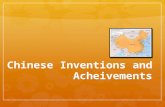 Chinese Inventions and Acheivements. Irrigation and Water Systems Pumps and other systems were developed to bring water to the rice paddies.