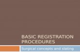 BASIC REGISTRATION PROCEDURES Surgical concepts and slating.