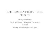 LITHIUM BATTERY FIRE TESTS Harry Webster FAA William J Hughes Technical Center Harry.Webster@tc.faa.gov.