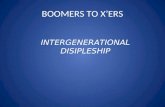 BOOMERS TO X’ERS INTERGENERATIONAL DISIPLESHIP. Deuteronomy 6:1-7 1 These are the commands, decrees and laws the LORD your God directed me to teach you.