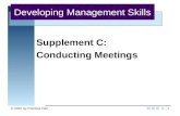 © 2007 by Prentice Hall1 Supplement C: Conducting Meetings Developing Management Skills C -