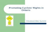 Promoting Cyclists’ Rights in Ontario Cleveland Bike Summit.