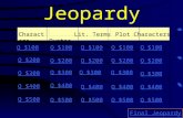 Jeopardy Characters QuotesLit. TermsPlot Characters 2 Q $100 Q $200 Q $300 Q $400 Q $500 Q $100 Q $200 Q $300 Q $400 Q $500 Final Jeopardy.