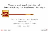 Theory and Application of Benchmarking in Business Surveys Susie Fortier and Benoit Quenneville Statistics Canada -TSRAC ICES – June 2007.