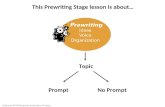 Topic This Prewriting Stage lesson is about… PromptNo Prompt National RtI Writing Demonstration Project.