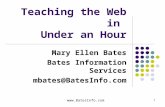 Www.BatesInfo.com 1 Teaching the Web in Under an Hour Mary Ellen Bates Bates Information Services mbates@BatesInfo.com.