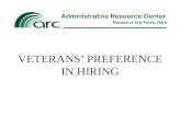 VETERANS’ PREFERENCE IN HIRING. Topics of Discussion When Veterans' Preference applies Types of Veterans' Preference How Veterans' Preference affects.