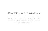 ReactOS (non) e' Windows Windows internals e il perche' per ReactOS non e' possibile utilizzare semplicemente un Kernel Linux.
