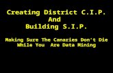 Creating District C.I.P. And Building S.I.P. Making Sure The Canaries Don’t Die While You Are Data Mining.