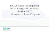 USDA Rural Development Rural Energy for America (Section 9007) Guaranteed Loan Program.