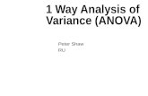 1 Way Analysis of Variance (ANOVA) Peter Shaw RU.