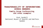 TRANSFERABILITY OF INTERVENTIONS ACROSS BORDERS Family Group Conferencing and other examples Knut Sundell National Board of Health and Welfare Sweden.