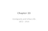 Chapter 20 Immigrants and Urban Life 1872 - 1914.