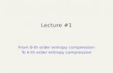 Lecture #1 From 0-th order entropy compression To k-th order entropy compression.