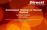 Intelligent People. Uncommon Ideas. Automated Testing vs Manual Testing By Bhavin Turakhia CEO, Directi (shared under Creative Commons Attribution Share-alike.