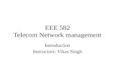 EEE 582 Telecom Network management Introduction Instructors: Vikas Singh.