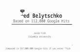Compared to 537,000,000 Google hits if you enter “Fish” Jacob Fish Columbia University ed Belytschko Based on 112,000 Google Hits.