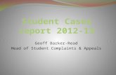 Geoff Barker-Read Head of Student Complaints & Appeals.