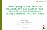 Developing a Bus Service Reliability Evaluation and Visualization Framework Using Archived AVL/APC Data Wei Feng Dr. Miguel Figliozzi Portland State University.