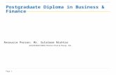 Page 1 Resource Person: Mr. Sulaiman Nishtar ACA/ACMA/CGMA/ Partner Ernst & Young - Tax Postgraduate Diploma in Business & Finance.