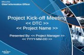 Project Kick-off Meeting > > Presented By: > >. Agenda  Introductions & Opening Comments  Purpose  Sponsor’s Statement  Project Background  Project.