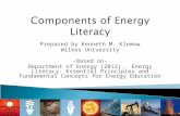 Prepared by Kenneth M. Klemow Wilkes University -Based on- Department of Energy (2012). Energy Literacy: Essential Principles and Fundamental Concepts.