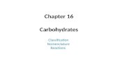 Chapter 16 Carbohydrates Classification Nomenclature Reactions.