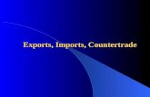 Exports, Imports, Countertrade  Opportunities and risks of exporting  Steps to improve export performance  Information sources/programs on exporting.