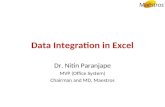 Data Integration in Excel Dr. Nitin Paranjape MVP (Office System) Chairman and MD, Maestros.