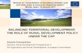 Antonis Constantinou Director, Rural Development Programmes II DG Agriculture and Rural Development, European Commission BALANCING TERRITORIAL DEVELOPMENT: