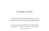 Chapter Nine Introduction to Metropolitan Area Networks and Wide Area Networks Data Communications and Computer Networks: A Business User’s Approach Sixth.