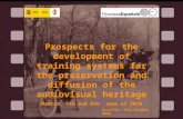 Prospects for the development of training systems for the preservation and diffusion of the audiovisual heritage Madrid, 7th and 8th June of 2010 Bruselas,