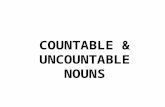 COUNTABLE & UNCOUNTABLE NOUNS. Liquids, substances and food: water, juice, beer, soda, rice, cheese, chicken Others: Money, time.