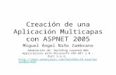 Creación de una Aplicación Multicapas con ASPNET 2005 Miguel Ángel Niño Zambrano Adaptación de: Building Layered Web Applications with Microsoft ASP.NET.