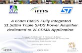 Laboratoire de lIntégration du Matériau au Système CNRS UMR 5218 1 ICECS 2010 A 65nm CMOS Fully Integrated 31.5dBm Triple SFDS Power Amplifier dedicated.