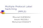 1 Multiple Protocol Label Switching (MPLS) Mourad GUENGOU Arezki REZZELI Mohamed ESSOUFY.