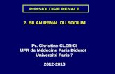 PHYSIOLOGIE RENALE 2. BILAN RENAL DU SODIUM Pr. Christine CLERICI UFR de Médecine Paris Diderot Université Paris 7 2012-2013.