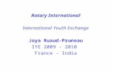 Rotary International International Youth Exchange Joya Ruaud-Pruneau IYE 2009 - 2010 France - India.