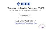 Teacher In Service Program (TISP) Programme denseignants en service 2009-2010 IEEE Ottawa Section .