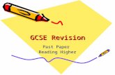 GCSE Revision Past Paper Reading Higher. Section A Questions and answers in French The instructions are in French but an example is usually provided :