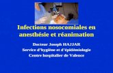 Infections nosocomiales en anesthésie et réanimation Docteur Joseph HAJJAR Service dhygiène et dépidémiologie Centre hospitalier de Valence.