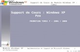 1 Module Windows XP : Implémentation et Support de Microsoft Windows XP Professionnel Maj le 8 Août 2006 Support de Cours du Module Windows XP - TSMSI.