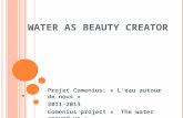 L’ EAU CRÉATRICE DE BEAUTÉ W ATER AS B EAUTY CREATOR Projet Comenius: « L’eau autour de nous » 2011-2013 Comenius project « The water around us »