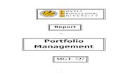 Project Report on Portfolio Management (MGT--727)