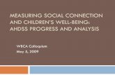 Measuring Social Connection and Children’s Well-Being: Progress and Analysis