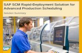 SAP SCM Rapid-Deployment Solution for Advanced Production Scheduling Solution Summary.