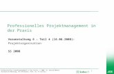 Professionelles Projektmanagement in der Praxis, © 2008 Dr. Harald Wehnes Universit¤t W¼rzburg, FB Informatik, Prof. Dr. P.Tran-Gia 1 Professionelles Projektmanagement