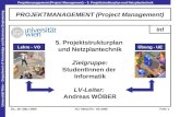 Projektmanagement (Project Management) – 5. Projektstrukturplan und Netzplantechnik Universität Wien – Department of Knowledge and Business Engineering.