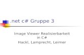.net c# Gruppe 3 Image Viewer Realisierbarkeit in C# Hackl, Lamprecht, Leimer.